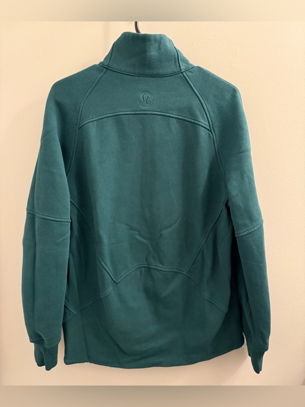 Lululemon | Storm Teal Green Scuba Oversized Funnel Half-Zip Pullover Sweatshirt - Picture 4 of 8